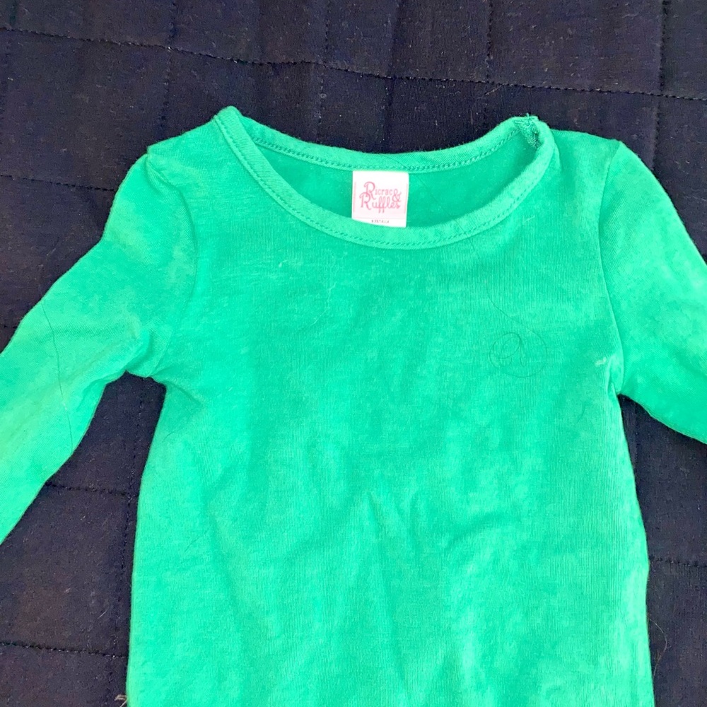RICRAC & RUFFLES GREEN LAYERING TOP - Picture 4 of 10